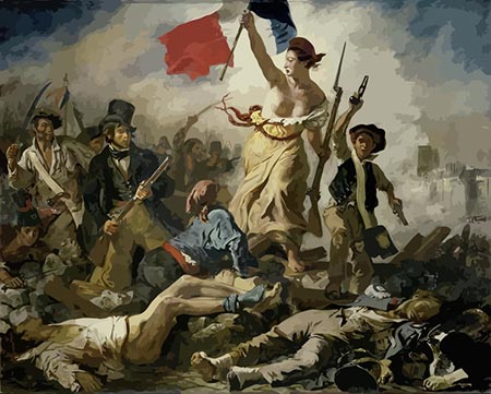 A liberdade guiando o povo, pintura de Eugène Delacroix