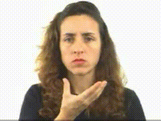 Imagem onde intérprete diz "Homem", em LIBRAS